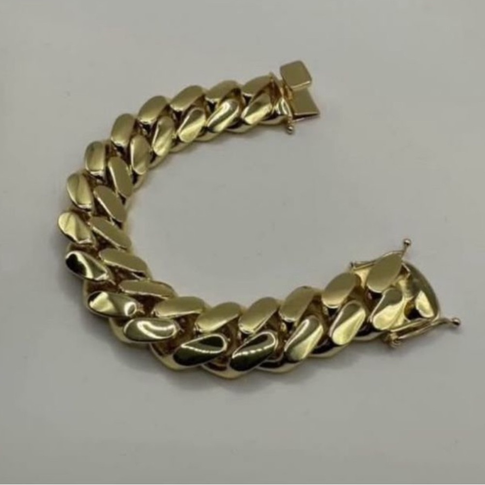 18k & 14k 20mm Miami Cuban Link Gold Plated Bracelet - 8inch